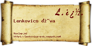 Lenkovics Éva névjegykártya
