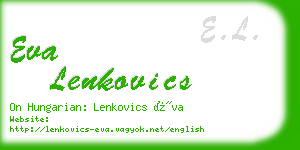 eva lenkovics business card